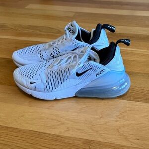Nike Air Max 270 White Black Light Blue Athletic Shoes